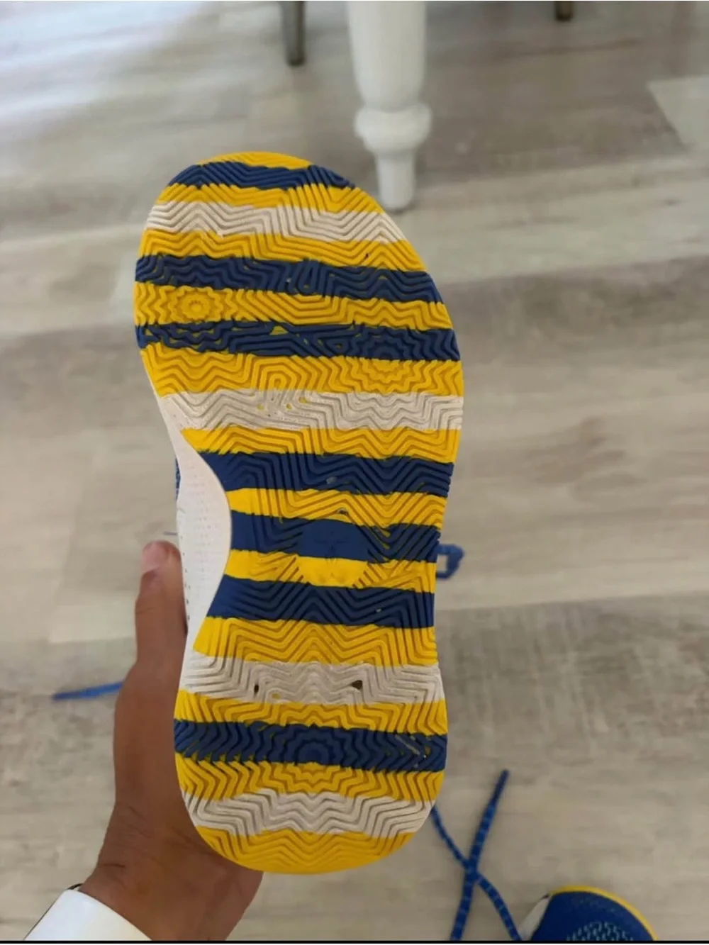 Under Armour Blue and Yellow Kids Running Sneakers